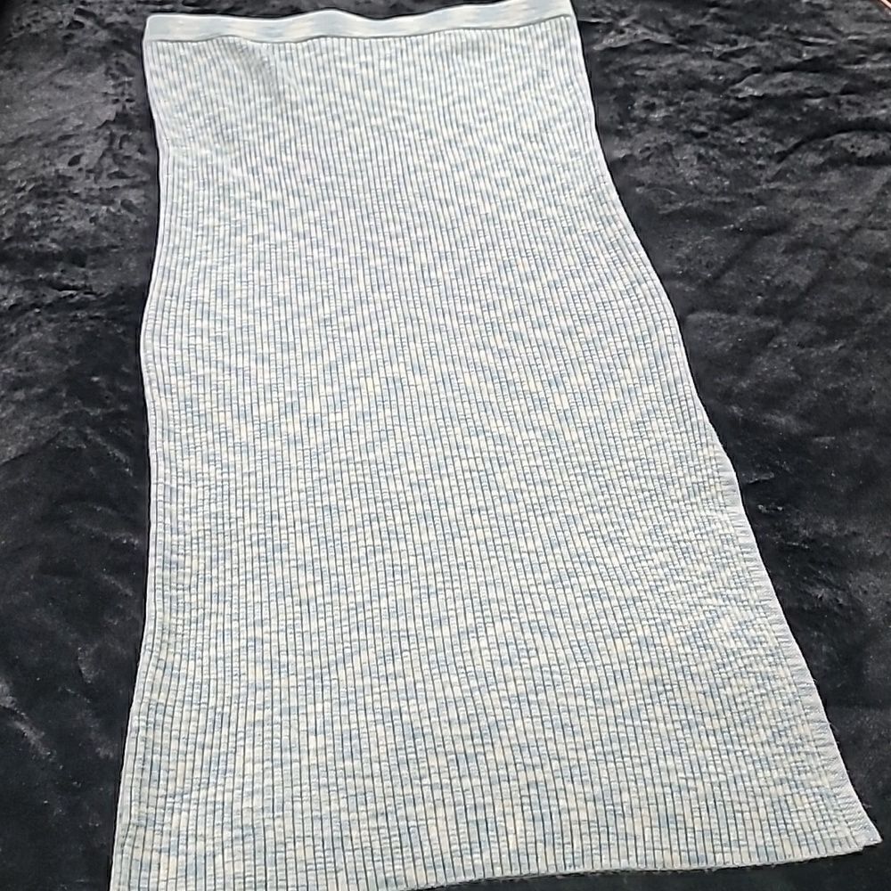 House of Harlow 1960 Blue/White Ribbed Tube Dress